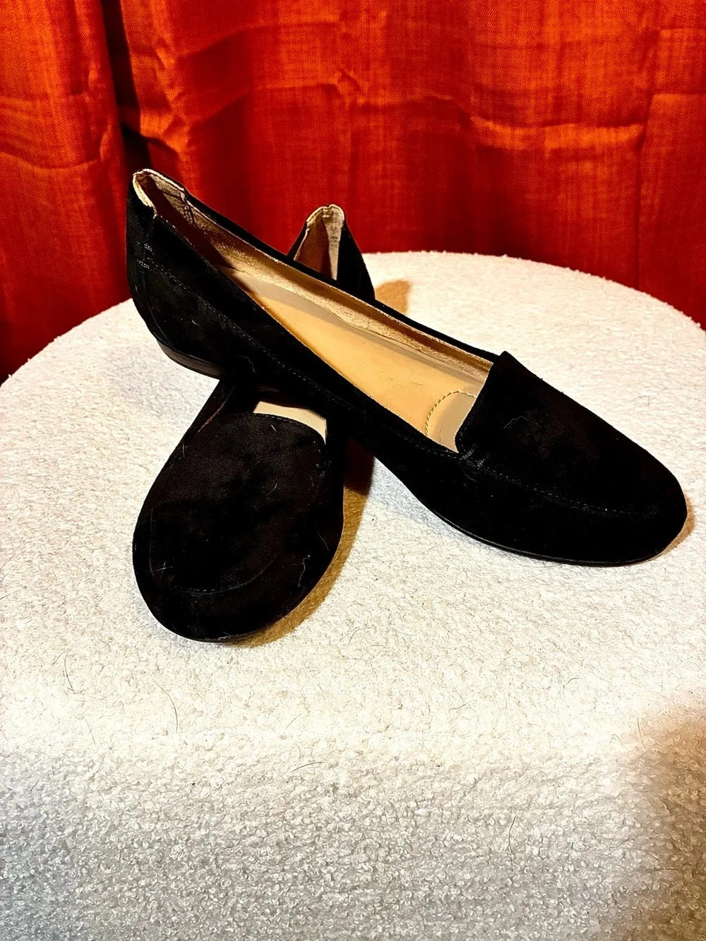 Naturalizer Black Suede Slip-On Loafers